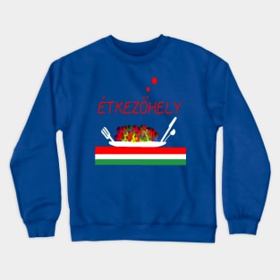 Hungary Eatery Design on Light Blue Background Crewneck Sweatshirt